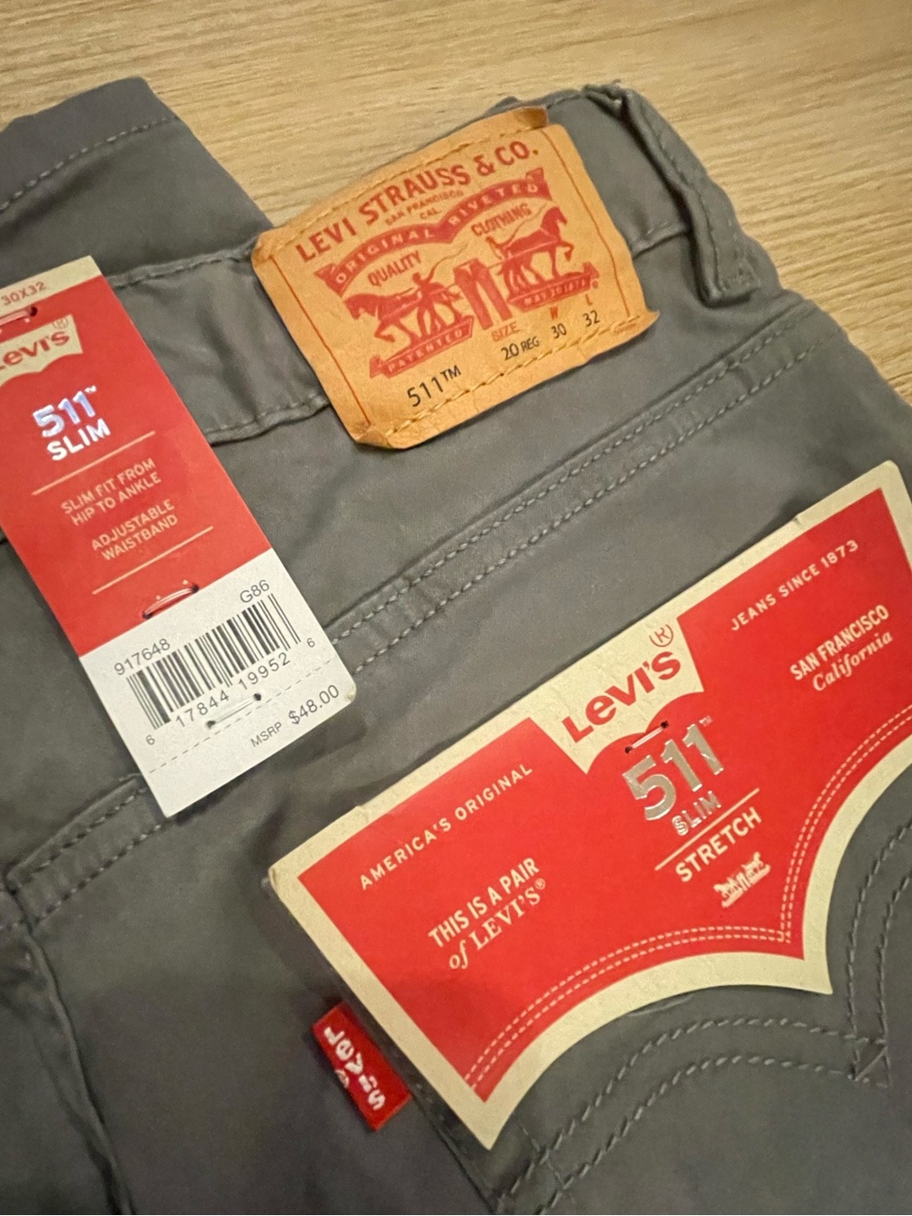 Levi's 511 Slim Stretch Men's Chinos in Gray